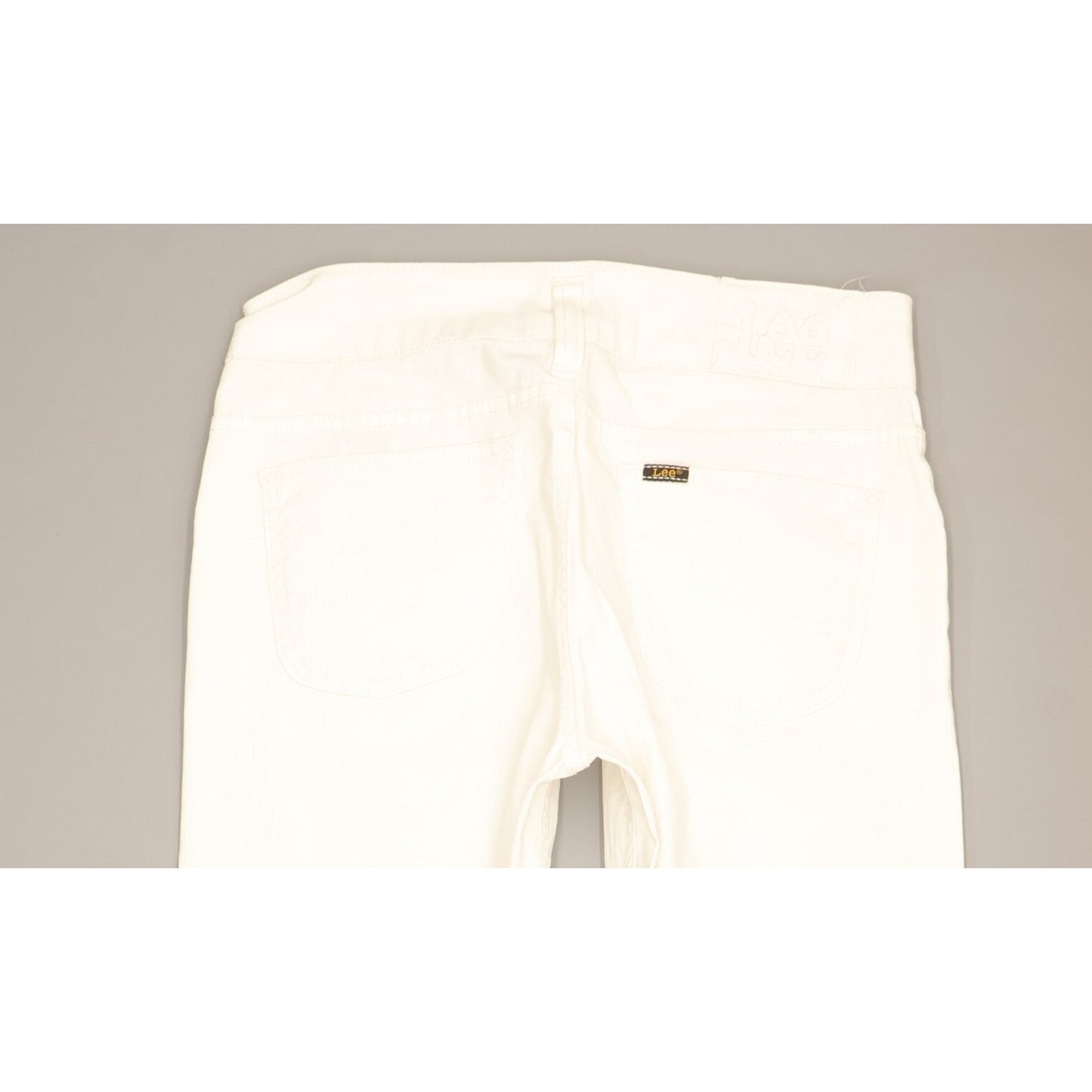 Lee Leola Women White Straight Slim Cropped Stretch Jeans W29 L29