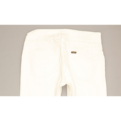 Lee Leola Women White Straight Slim Cropped Stretch Jeans W29 L29