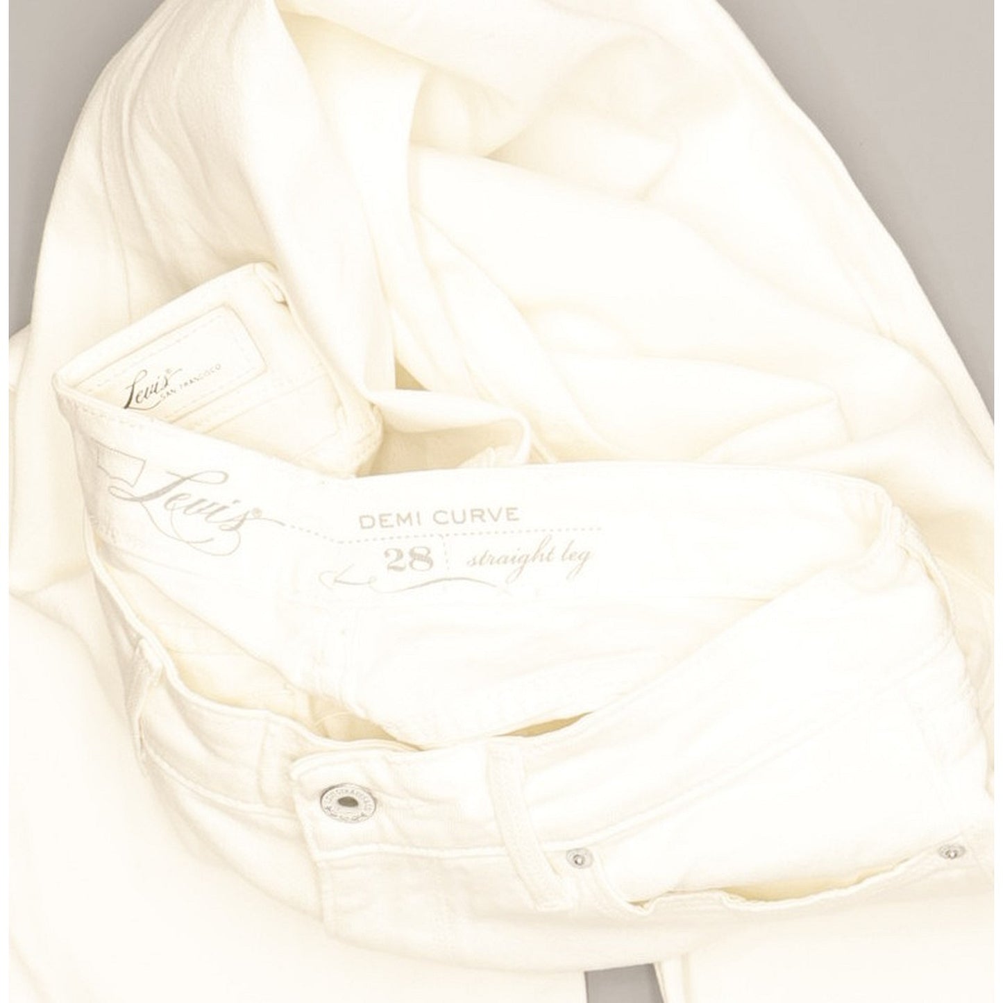 Levi's Demi Curve Women White Straight Slim Jeans W28 L29