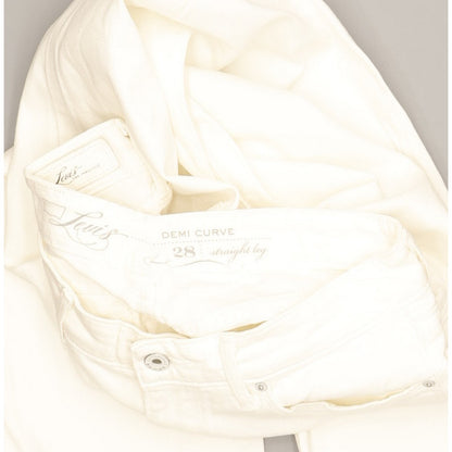 Levi's Demi Curve Women White Straight Slim Jeans W28 L29
