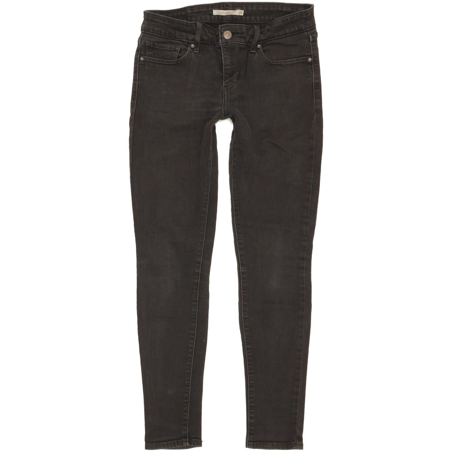 Levi's 711 Women Black Skinny Slim Stretch Jeans W26 L28