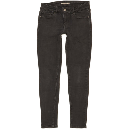 Levi's 711 Women Black Skinny Slim Stretch Jeans W26 L28