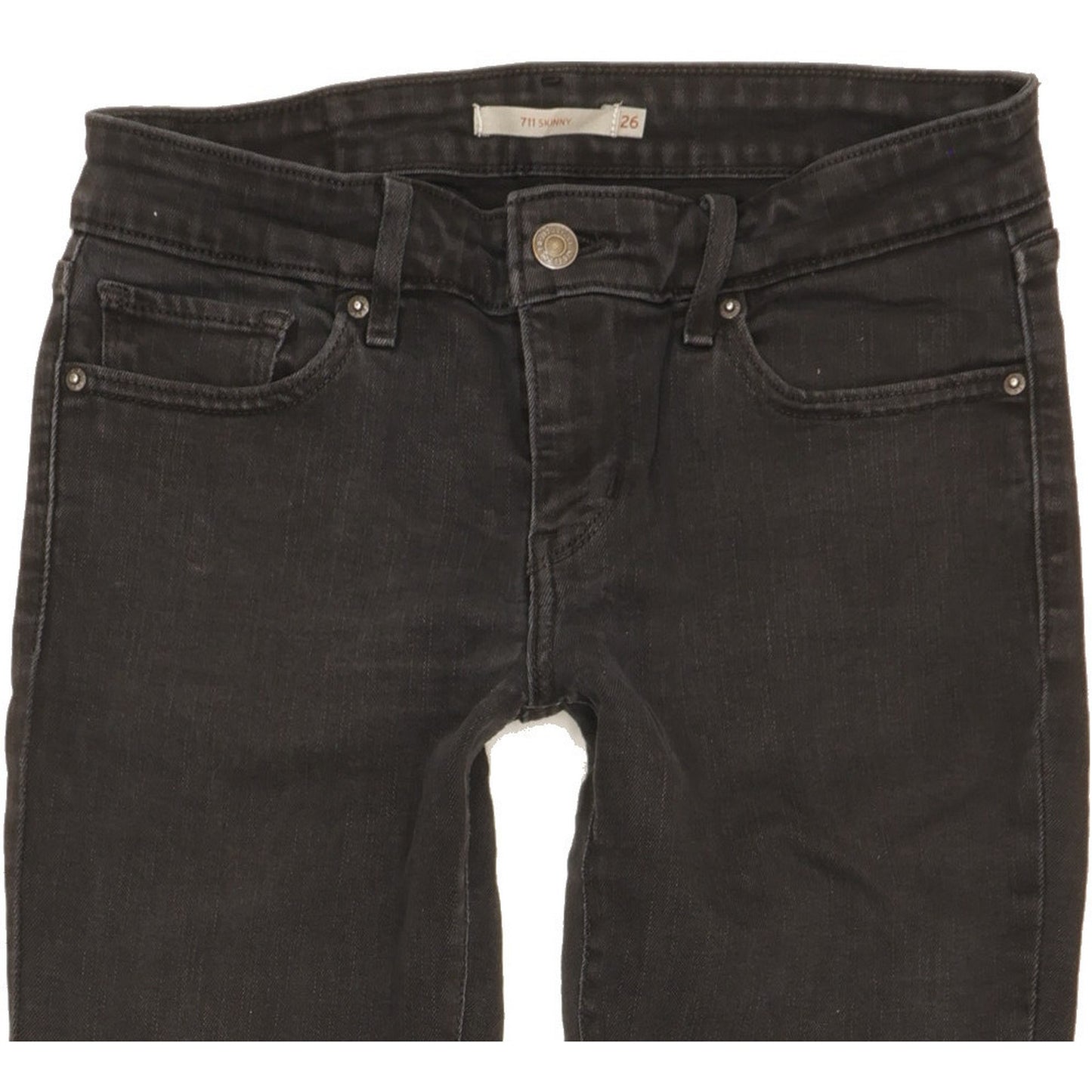 Levi's 711 Women Black Skinny Slim Stretch Jeans W26 L28