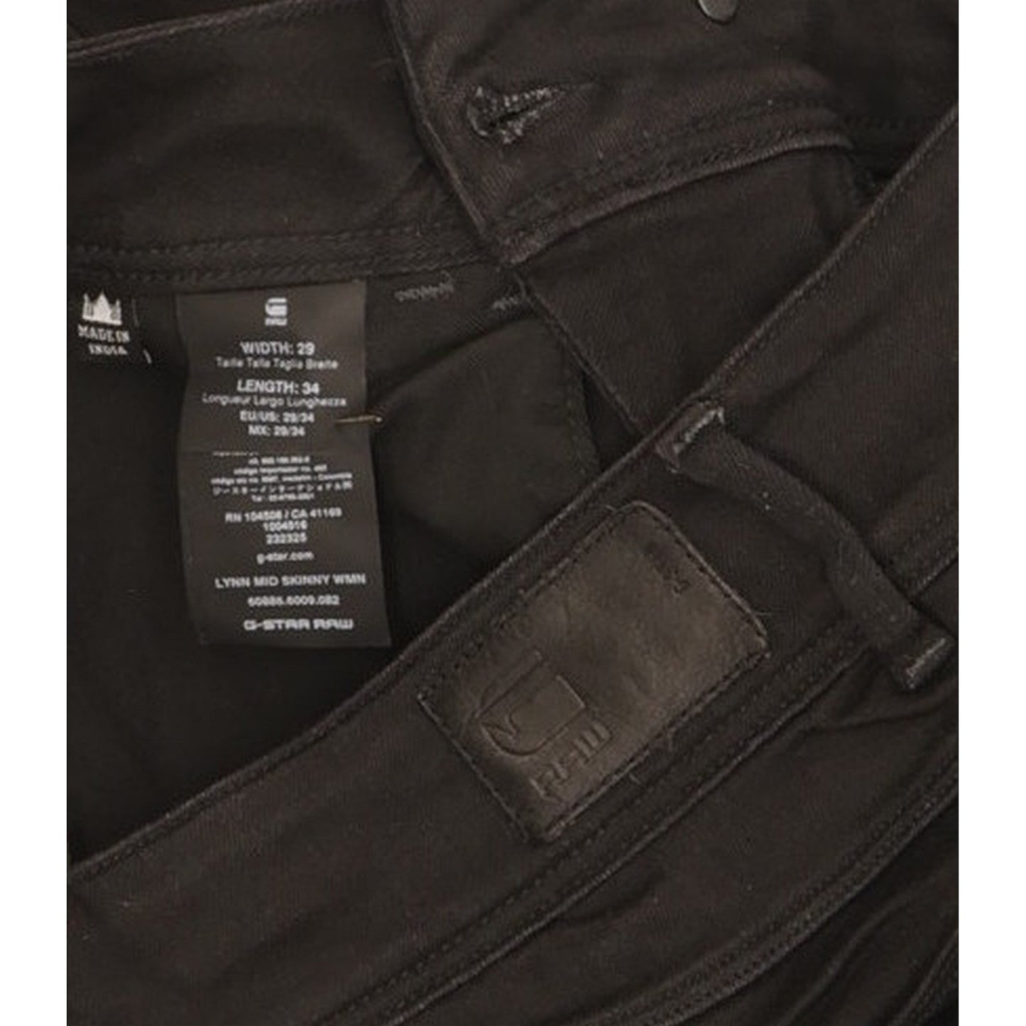 G-Star Lynn Women Black Skinny Slim Stretch Jeans W29 L34