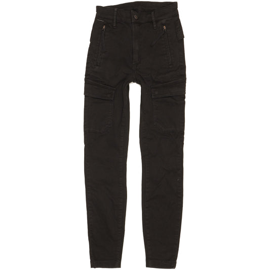 G-Star Cargo Black Skinny Slim Stretch Jeans High Waisted W25 L30