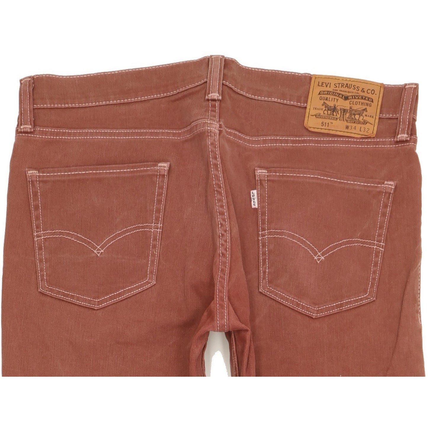 Levi's 511 Men Brown Straight Slim Stretch Jeans W34 L32