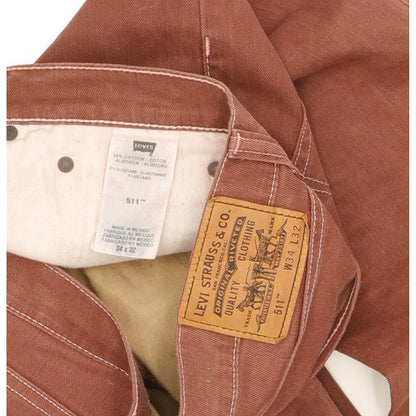 Levi's 511 Men Brown Straight Slim Stretch Jeans W34 L32