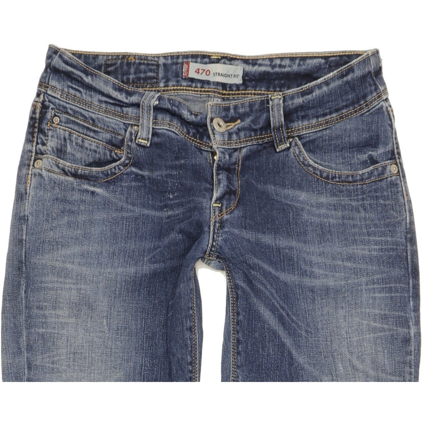 Levi's 470 Women Blue Straight Slim Stretch Jeans W28 L32