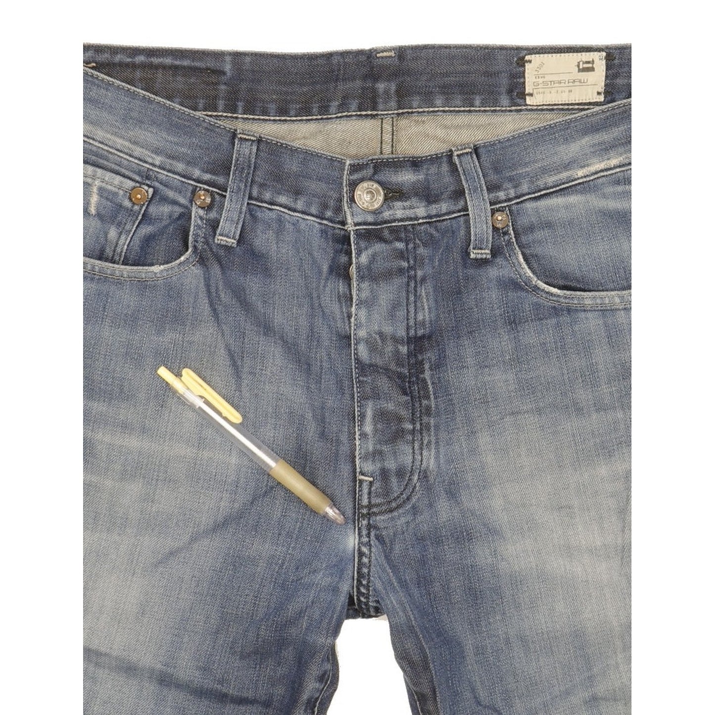 G-Star 3301 Men Blue Straight Regular Jeans W36 L31