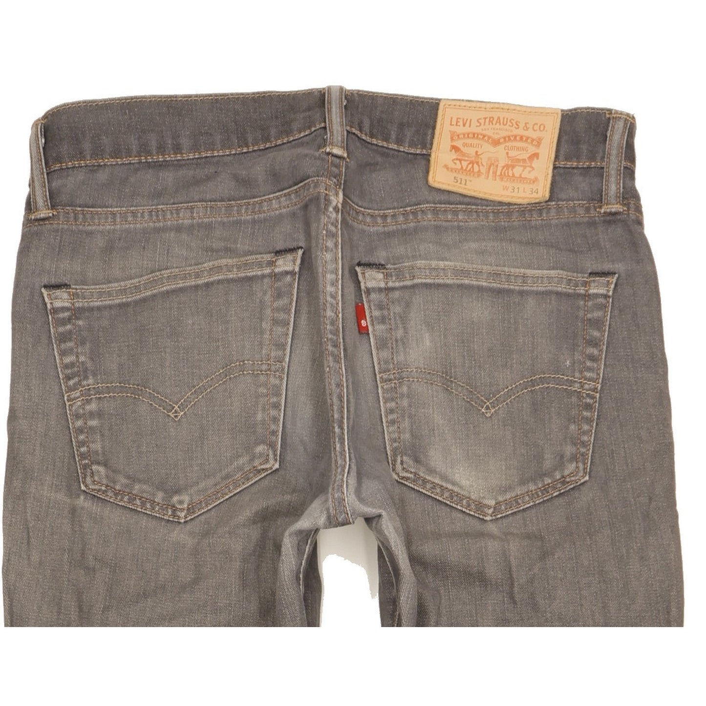 Levi's 511 Men Grey Straight Slim Stretch Jeans W31 L34