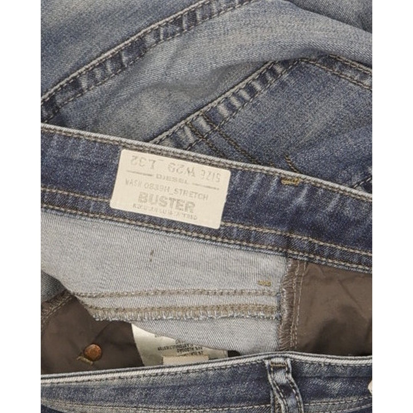 Diesel Buster Men Blue Tapered Slim Stretch Jeans W30 L32