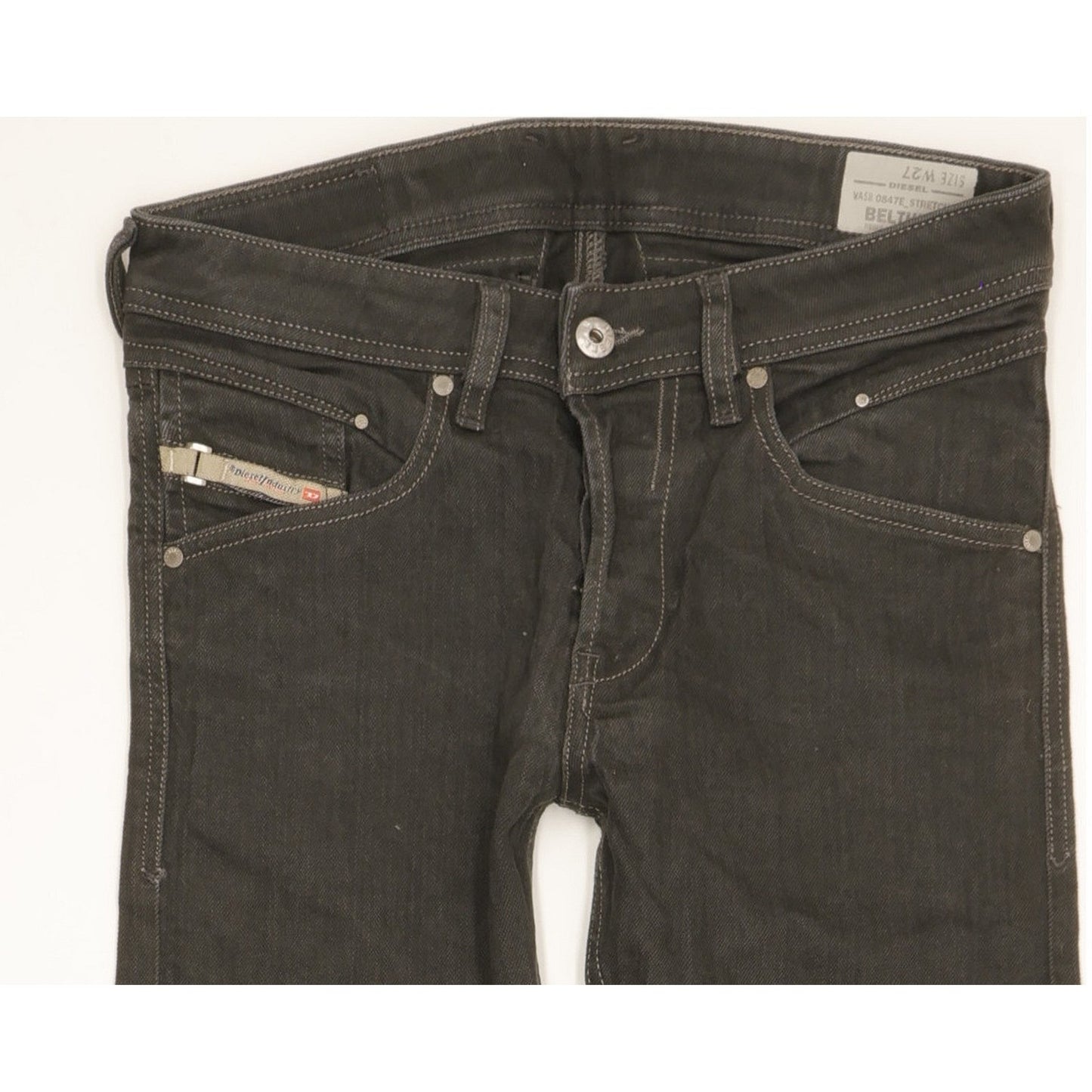 Diesel Belther Men Black Tapered Slim Stretch Jeans W27 L29