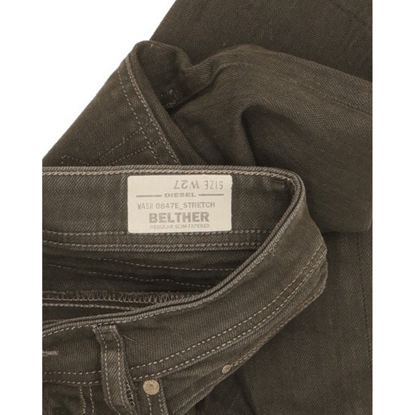 Diesel Belther Men Black Tapered Slim Stretch Jeans W27 L29