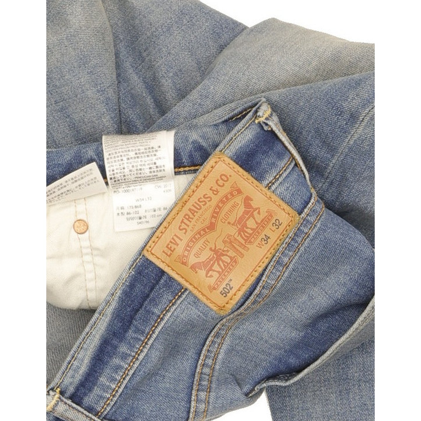 Levi's 502 Men Blue Tapered Regular Stretch Jeans W34 L31