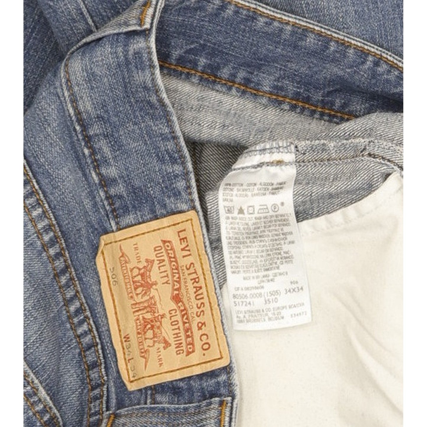 Levi's 506 Men Blue Straight Regular Jeans W34 L33