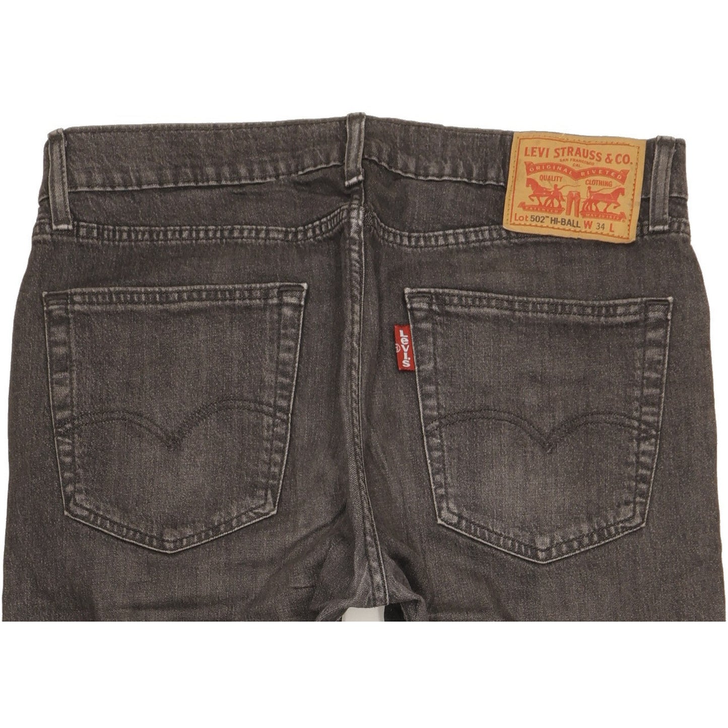 Levi's 502 Hi-Ball Men Black Tapered Regular Stretch Jeans W34 L30