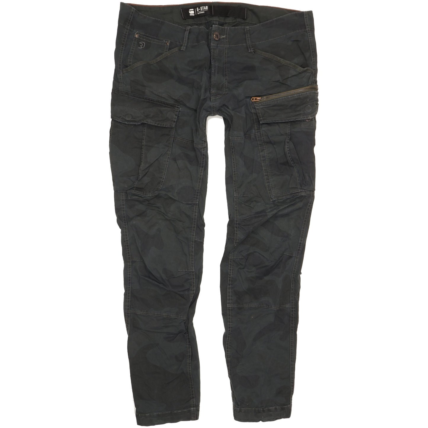 G-Star Men Black Tapered Regular Stretch Jeans W38 L34
