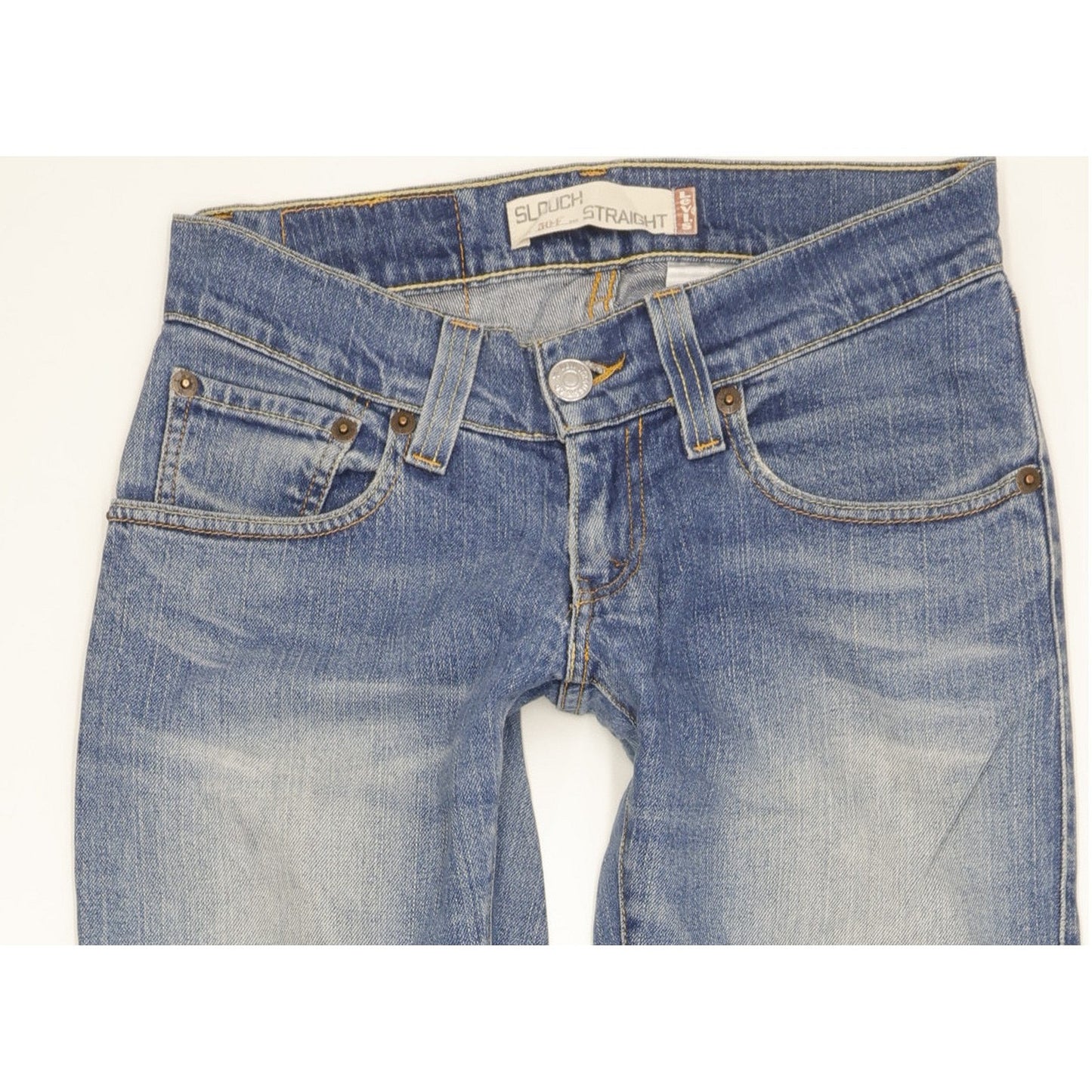 Levi's 504 Women Blue Straight Slim Stretch Jeans W28 L30