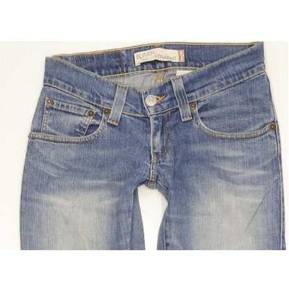 Levi's 504 Women Blue Straight Slim Stretch Jeans W28 L30