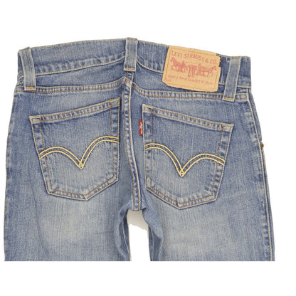 Levi's 504 Women Blue Straight Slim Stretch Jeans W28 L30