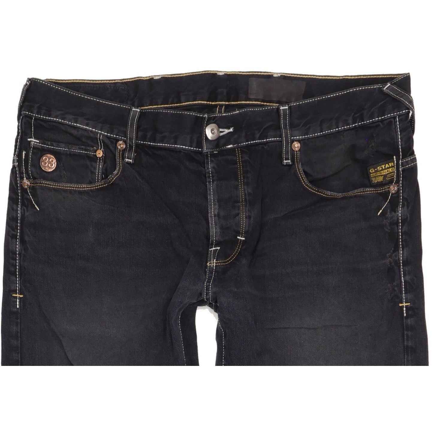 G-Star Heller Men Black Straight Regular Jeans W36 L33