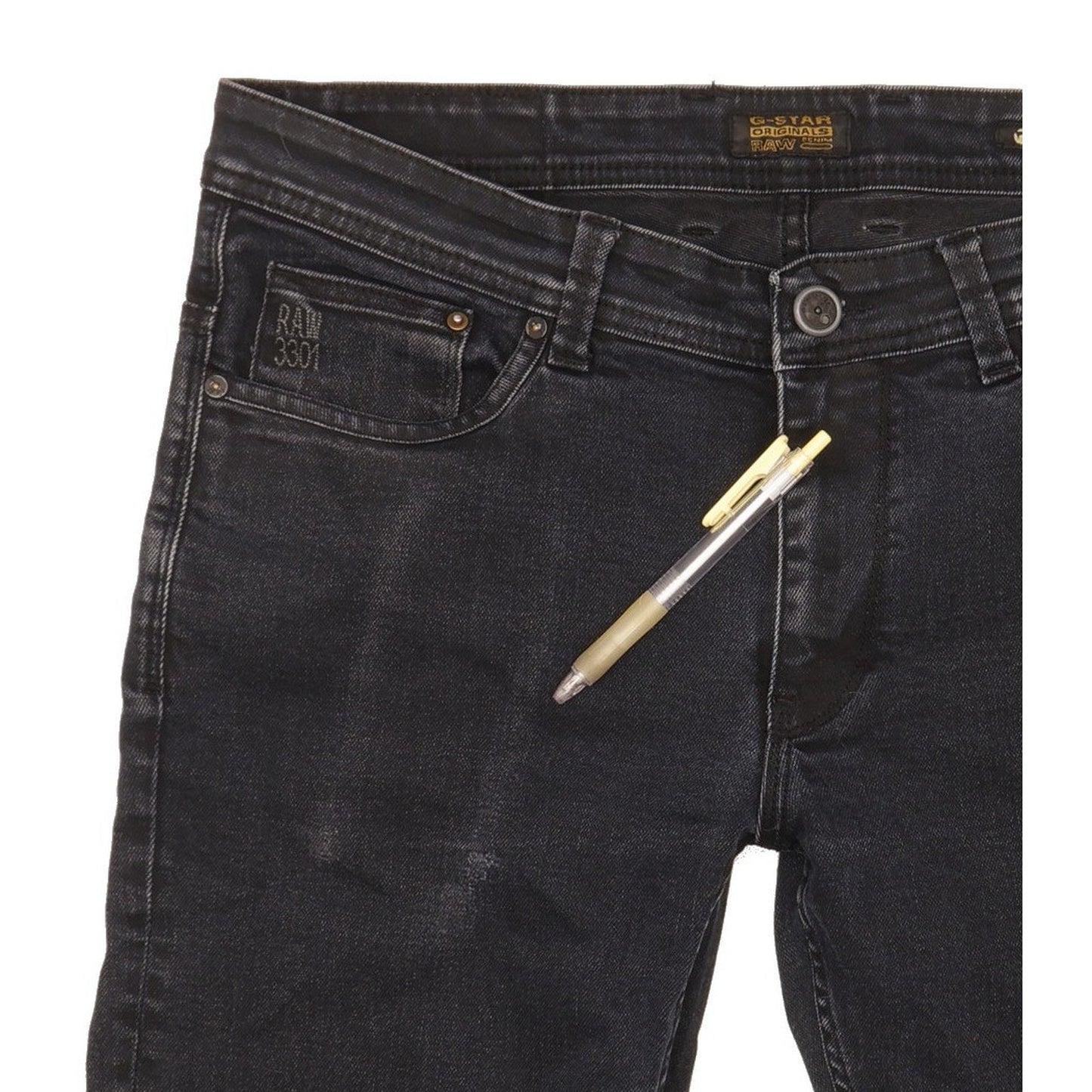 G-Star Biker Men Navy Straight Regular Jeans W34 L31