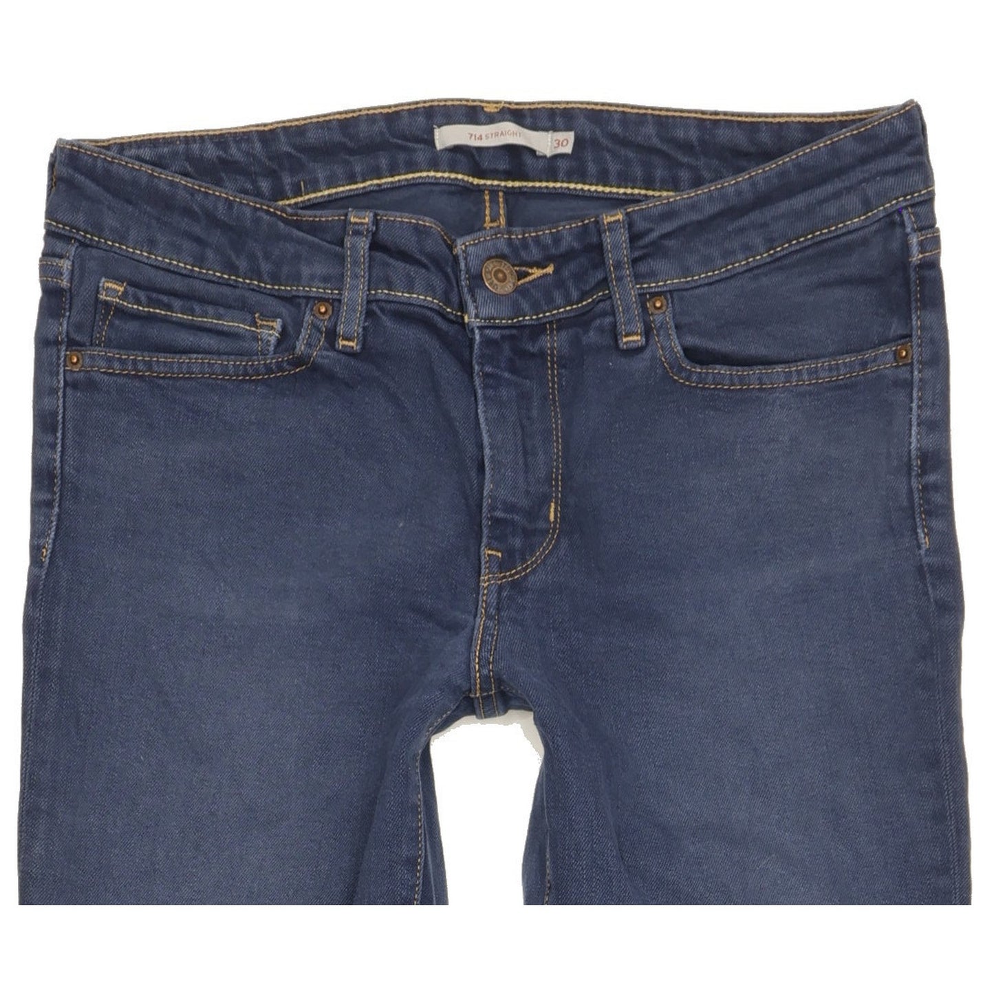Levi's 714 Women Blue Straight Slim Stretch Jeans W30 L30