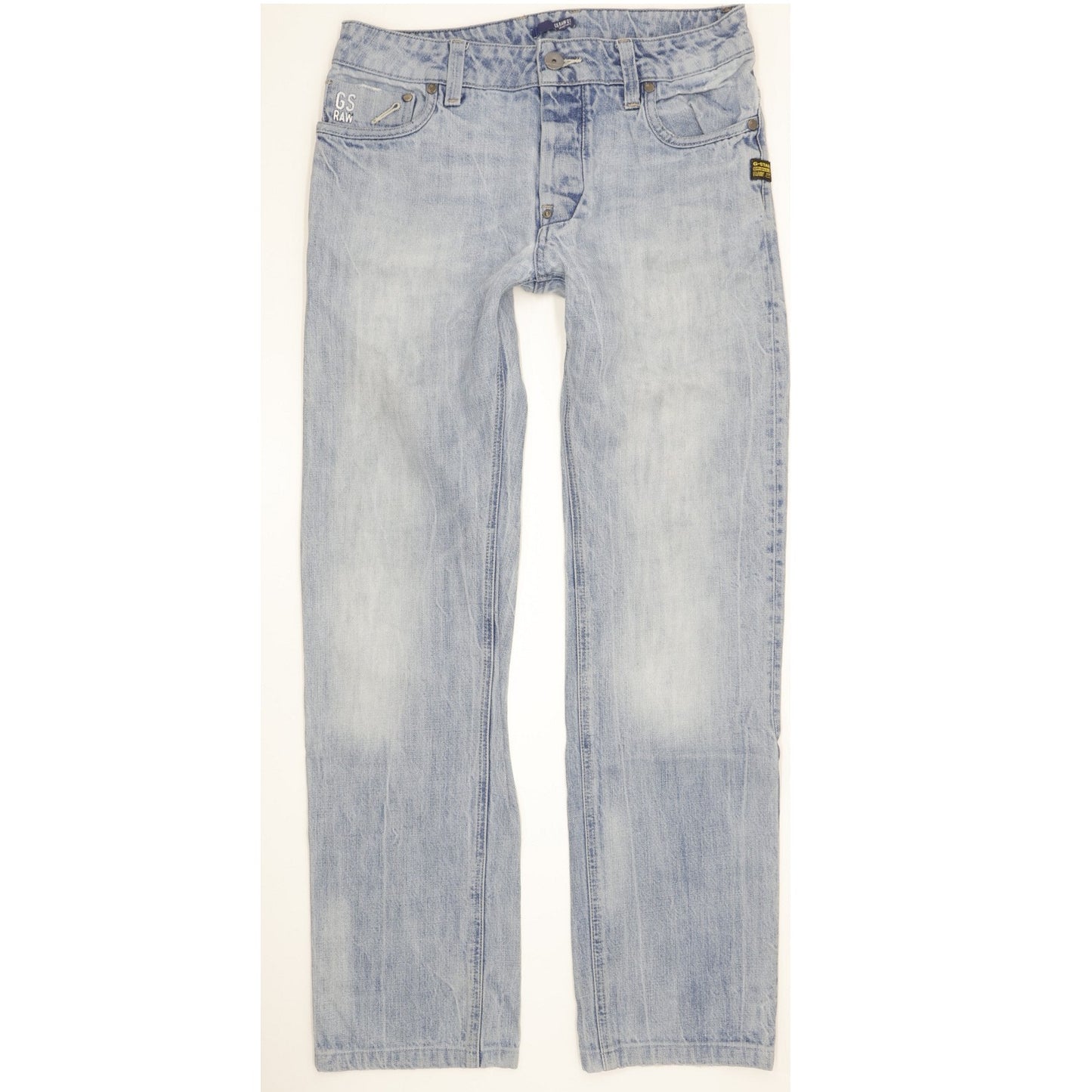 G-Star Men Blue Straight Regular Stretch Jeans W32 L32