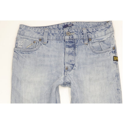 G-Star Men Blue Straight Regular Stretch Jeans W32 L32
