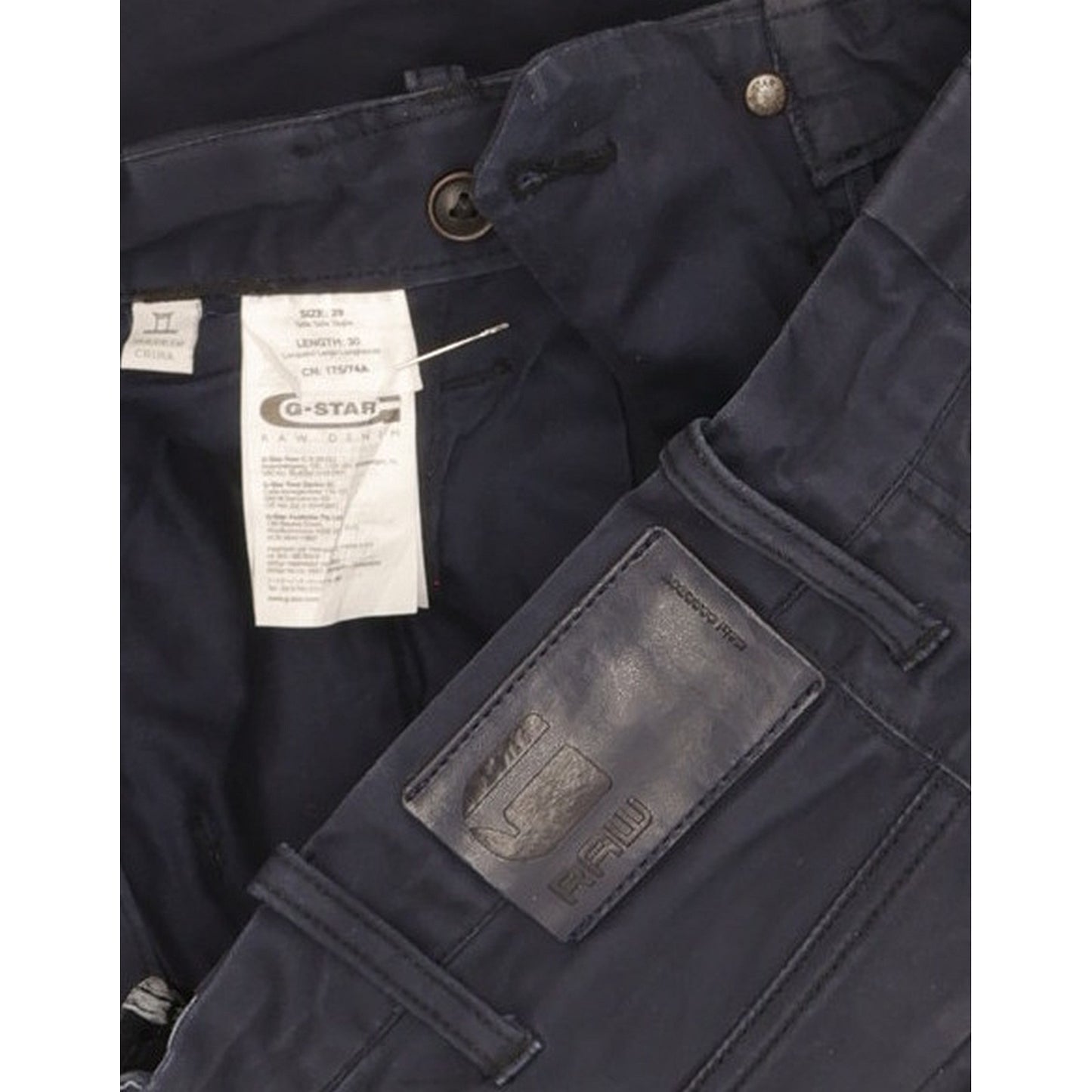 G-Star Bronson Men Navy Straight Slim Chino Stretch Jeans W29 L29
