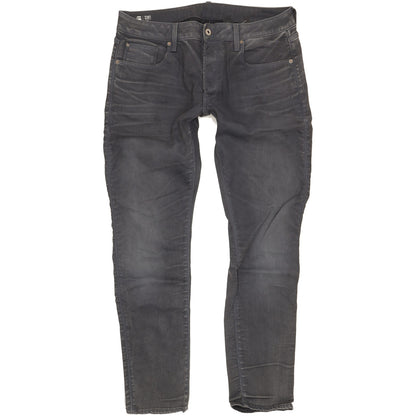 G-Star 3301 Men Grey Straight Slim Stretch Jeans W36 L34