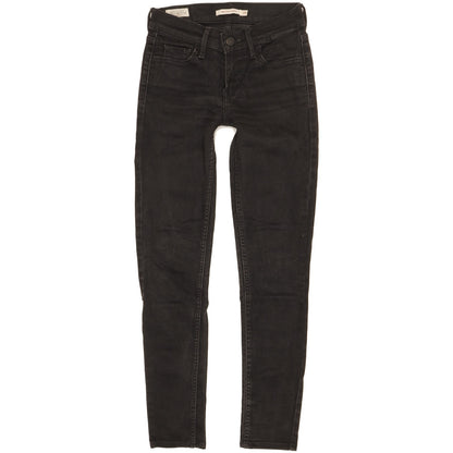 Levi's 710 Super Women Black Skinny Slim Stretch Jeans W25 L27