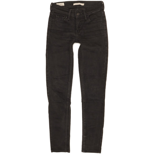 Levi's 710 Super Women Black Skinny Slim Stretch Jeans W25 L27