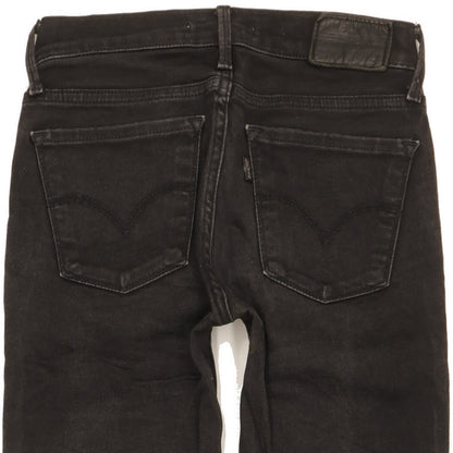 Levi's 710 Super Women Black Skinny Slim Stretch Jeans W25 L27