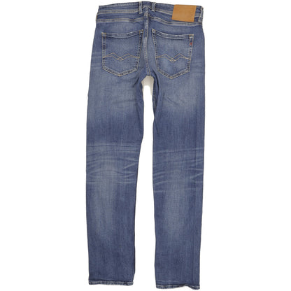 Replay Grover Men Blue Straight Regular Stretch Jeans W33 L33