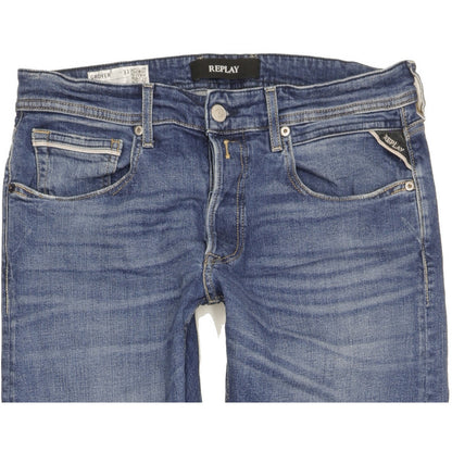 Replay Grover Men Blue Straight Regular Stretch Jeans W33 L33
