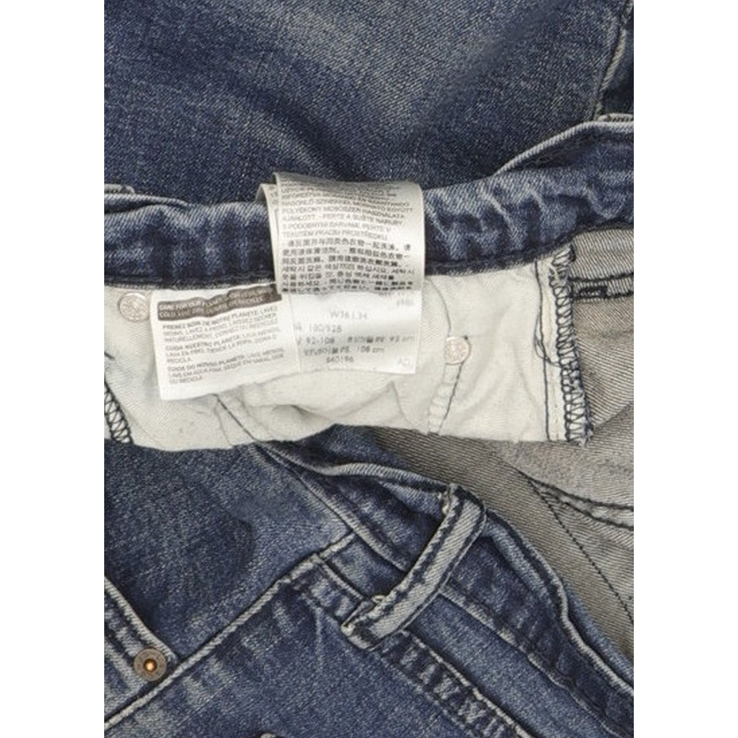 Levi's 513 Men Blue Straight Slim Stretch Jeans W36 L33