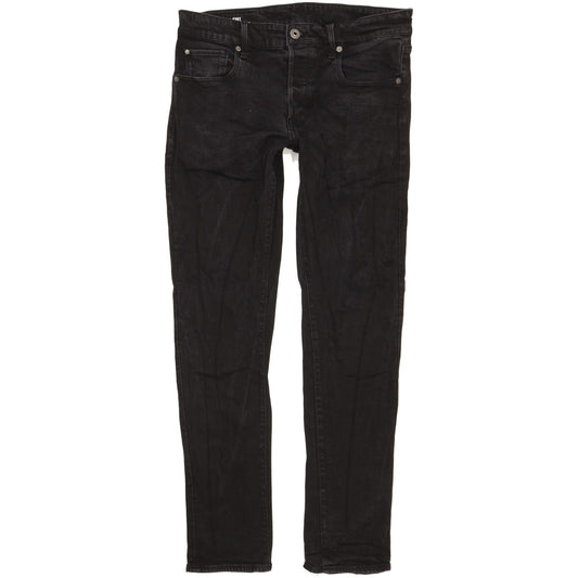 G-Star 3301 Men Black Tapered Slim Stretch Jeans W34 L33