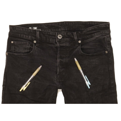 G-Star 3301 Men Black Tapered Slim Stretch Jeans W34 L33