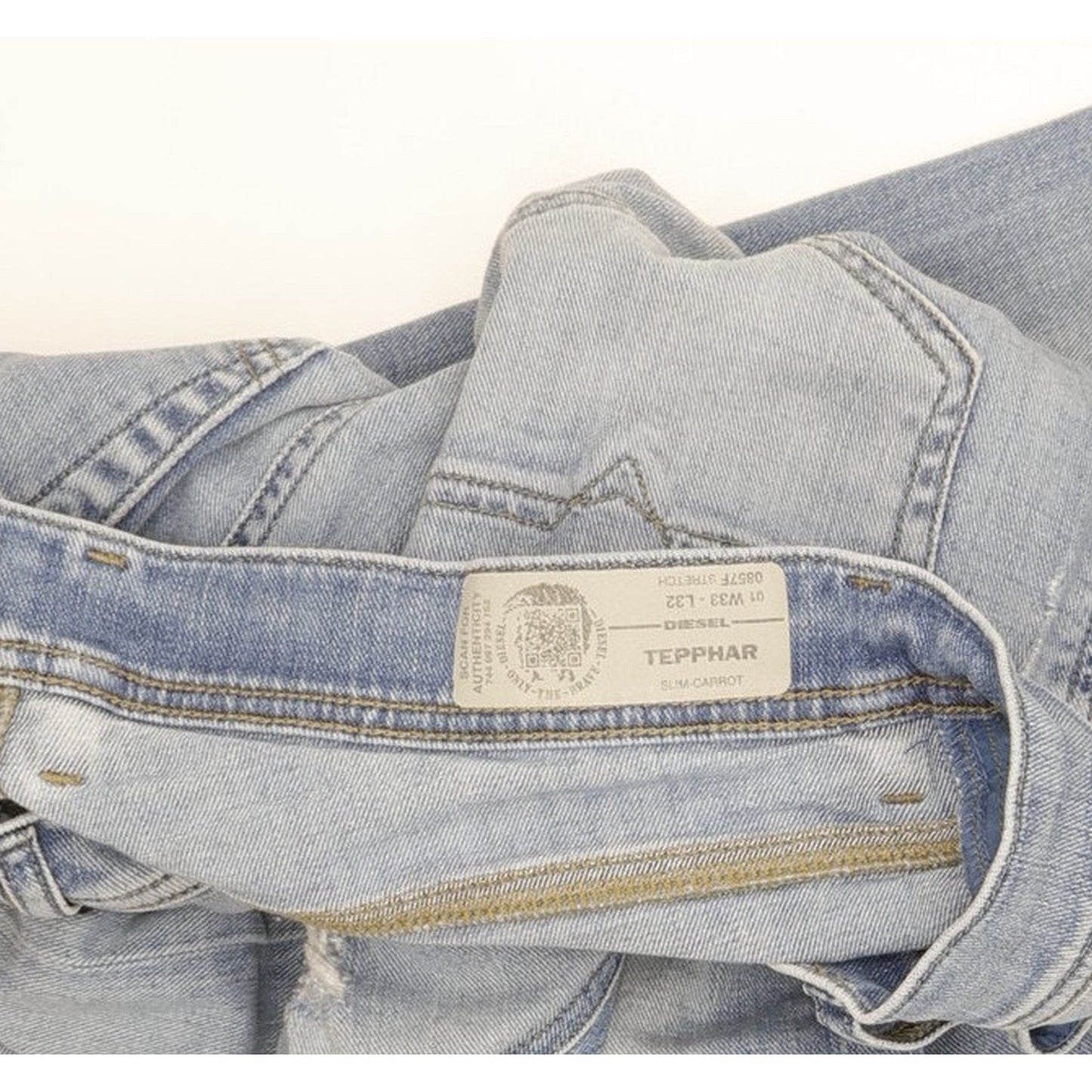 Diesel Tepphar Men Blue Tapered Slim Stretch Jeans W33 L31