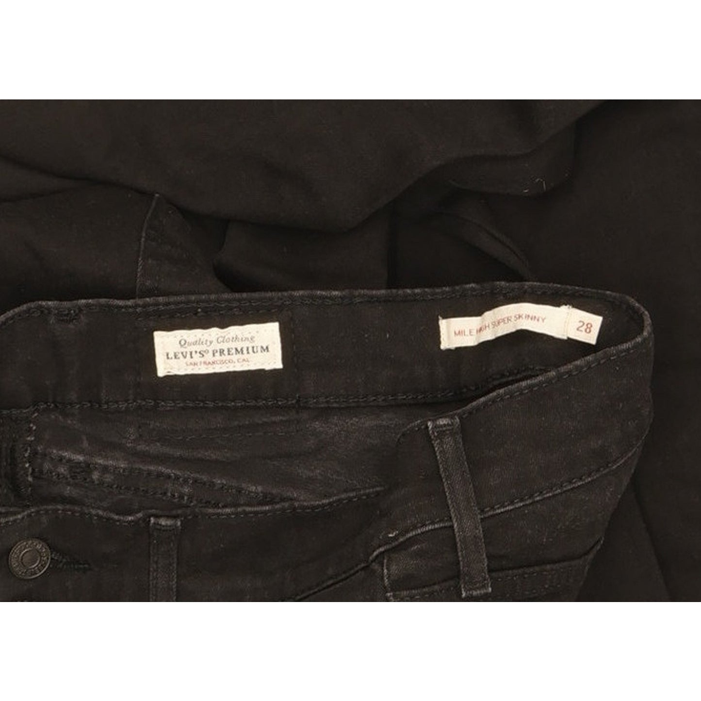 Levi's Mile Black Skinny Slim Stretch Jeans High Waisted W28 L31