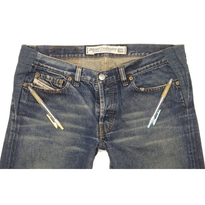 Diesel Zerox Men Blue Straight Slim Jeans W33 L34