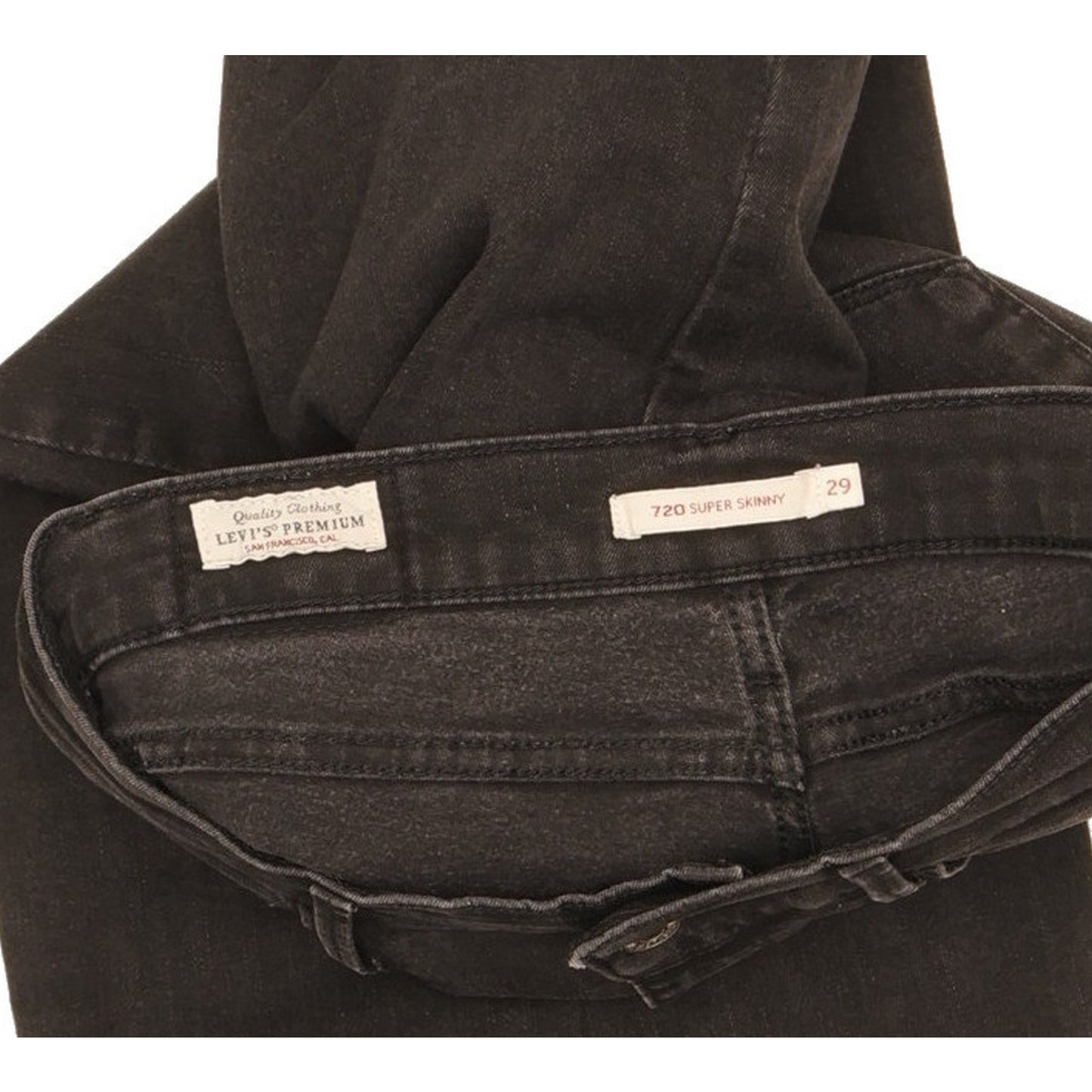 Levi's 720 Women Black Skinny Slim Stretch Jeans W29 L29