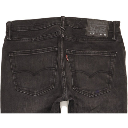 Levi's 512 Men Black Tapered Slim Stretch Jeans W32 L30