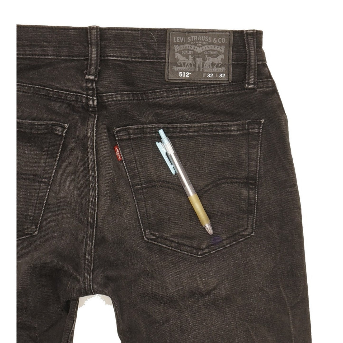 Levi's 512 Men Black Tapered Slim Stretch Jeans W32 L30