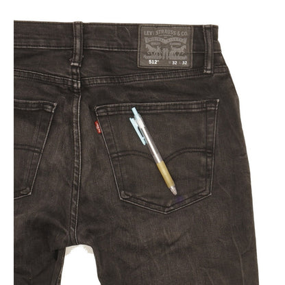 Levi's 512 Men Black Tapered Slim Stretch Jeans W32 L30