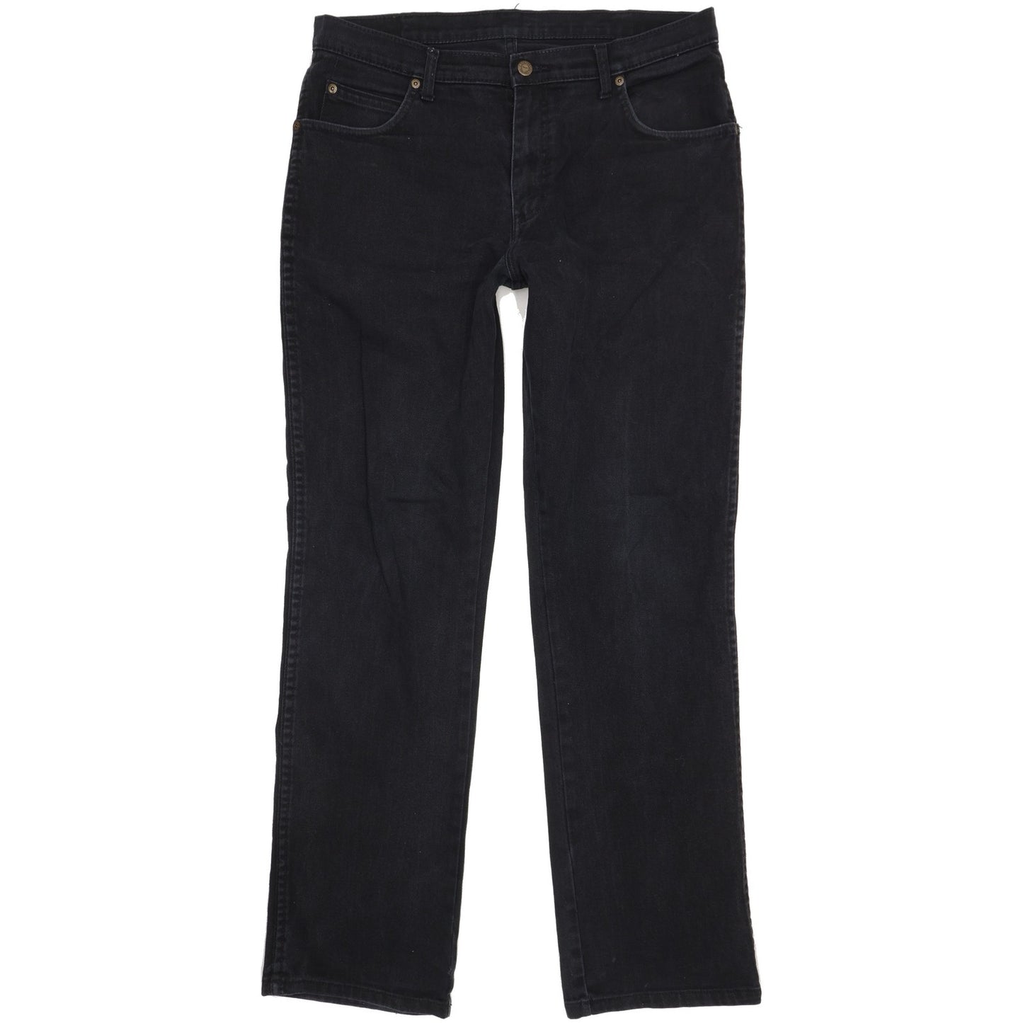 Wrangler Durable Quality Men Black Straight Regular Stretch Jeans W36 L34