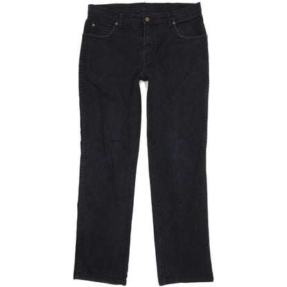 Wrangler Durable Quality Men Black Straight Regular Stretch Jeans W36 L34