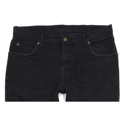 Wrangler Durable Quality Men Black Straight Regular Stretch Jeans W36 L34