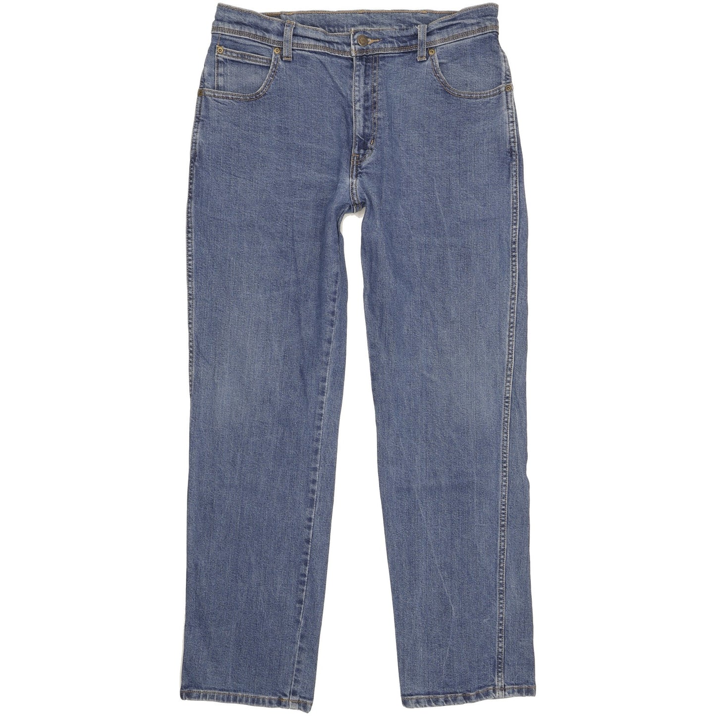 Wrangler Durable Quality Men Blue Straight Regular Stretch Jeans W34 L31